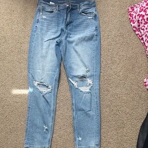 American Eagle Outfitters Women's Distressed Light Blue Skinny Jeans